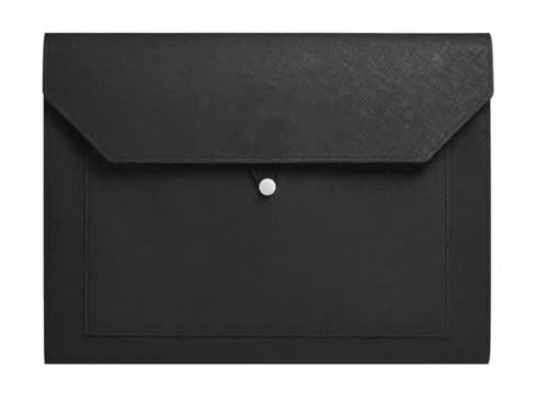 DQZRTUECA Aktenordner, Dokumentenhalter, A4, PU-Leder, 330 x 245 mm, mehrfarbig(Black) von DQZRTUECA