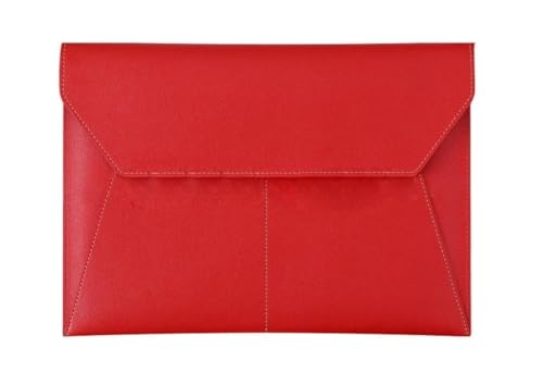 DQZRTUECA Aktenordner im Umschlagformat, A4, PU-Leder, mehrfarbig, 23,5 x 33 cm, 2er-Pack(Red) von DQZRTUECA