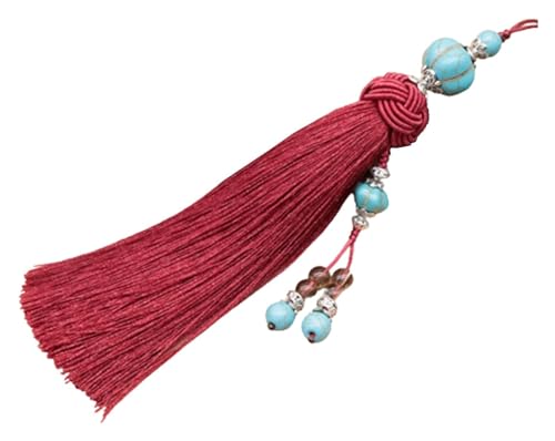 DQZRTUECA Chinesische Quaste, handgewebt, antiker Stil, Schwertfächer, Hängeanhänger, Rot, 15 cm DQZRTUECA Chinesische Quaste, handgewebt, antiker Stil, Schwertfächer, Hängeanhänger, Rot, 15 cm von DQZRTUECA