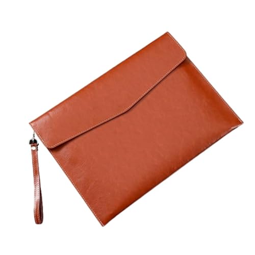 DQZRTUECA Dokumentenhalter A4 aus PU-Leder, Braun, 33 x 24,3 cm von DQZRTUECA