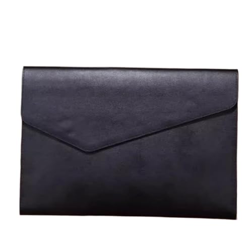 DQZRTUECA Dokumentenhalter aus PU-Leder, A4, Umschlag, Aktenordner, mehrfarbig, 33 x 23 x 2,5 cm(Black) von DQZRTUECA