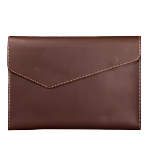 DQZRTUECA Dokumentenhalter aus PU-Leder, A4, Umschlag, Aktenordner, mehrfarbig, 33 x 23 x 2,5 cm(Brown) von DQZRTUECA