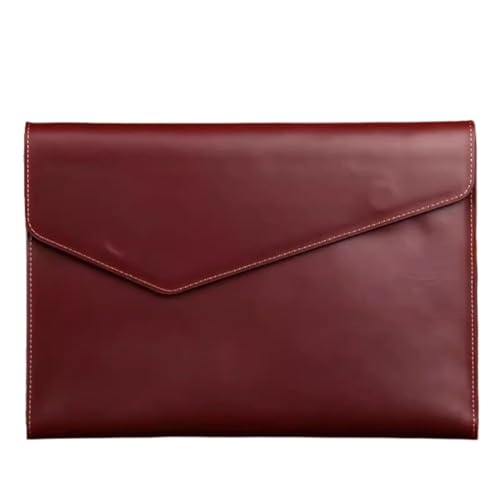 DQZRTUECA Dokumentenhalter aus PU-Leder, A4, Umschlag, Aktenordner, mehrfarbig, 33 x 23 x 2,5 cm(Red) von DQZRTUECA