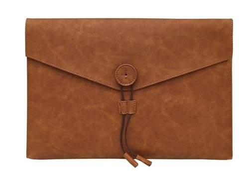DQZRTUECA Dokumentenhalter aus PU-Leder, A4-Datei-Organizer, Business-Aktentasche, mehrfarbig, 34 x 24 x 2,5 cm(Brown) von DQZRTUECA