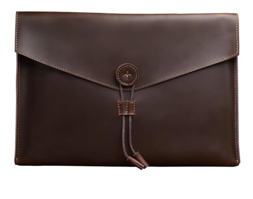 DQZRTUECA Dokumentenhalter aus PU-Leder, A4-Datei-Organizer, Business-Aktentasche, mehrfarbig, 34 x 24 x 2,5 cm(Coffee) von DQZRTUECA