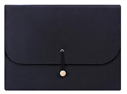 DQZRTUECA Dokumentenmappe aus PU-Leder, 13 Fächer, Organizer, mehrfarbig, 33 x 3 x 24,5 cm(Black) von DQZRTUECA