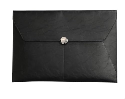 DQZRTUECA Dokumentenmappe aus PU-Leder, Organizer, Umschlaghülle, mehrfarbig, 240 x 347 mm, 2 Stück(Black) von DQZRTUECA