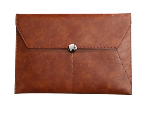 DQZRTUECA Dokumentenmappe aus PU-Leder, Organizer, Umschlaghülle, mehrfarbig, 240 x 347 mm, 2 Stück(Brown) von DQZRTUECA