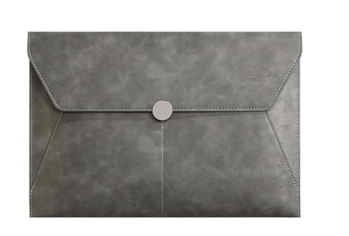 DQZRTUECA Dokumentenmappe aus PU-Leder, Organizer, Umschlaghülle, mehrfarbig, 240 x 347 mm, 2 Stück(Grey) von DQZRTUECA