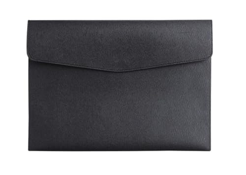 DQZRTUECA Dokumententasche aus PU-Leder, A4, 245 x 330 mm, mehrfarbig, 2 Stück(Black) von DQZRTUECA