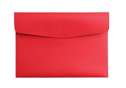 DQZRTUECA Dokumententasche aus PU-Leder, A4, 245 x 330 mm, mehrfarbig, 2 Stück(Red) von DQZRTUECA