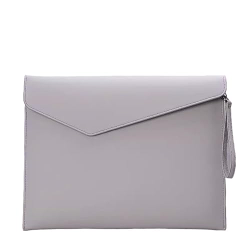 DQZRTUECA Dokumententasche aus PU-Leder, A4, mehrfarbig, 345 x 275 mm(Grey) von DQZRTUECA
