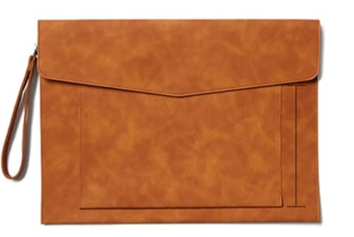 DQZRTUECA Dokumententasche aus PU-Leder, mehrfarbig, 33 x 24 cm(Brown) von DQZRTUECA