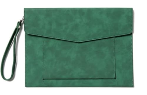 DQZRTUECA Dokumententasche aus PU-Leder, mehrfarbig, 33 x 24 cm(Green) von DQZRTUECA