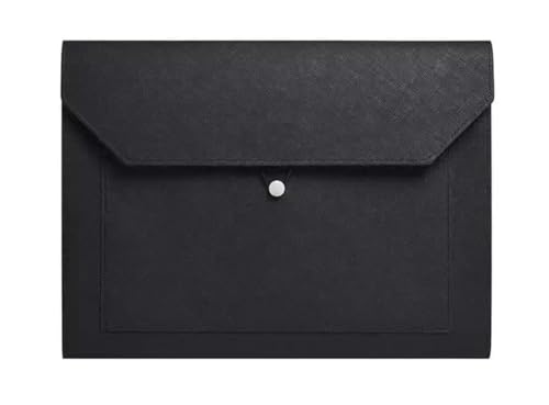 DQZRTUECA Dokumententasche aus PU-Leder, mehrfarbig, 330 x 245 mm(Black) von DQZRTUECA