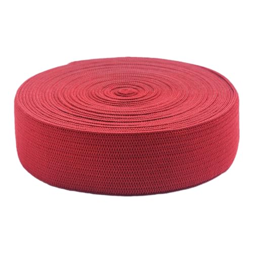 DQZRTUECA Elastisches Stretch-Faltband, 22mm breites, flaches Gummiband for Nähen von Hosenbund, Mehrfarbig, mehrere Größen(Red,30 Yard) von DQZRTUECA