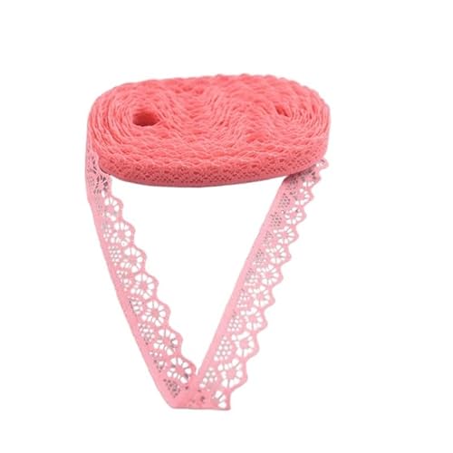 DQZRTUECA Französisches Spitzenband 10 Yards 14mm Mehrfarbig(Watermelon Red) von DQZRTUECA