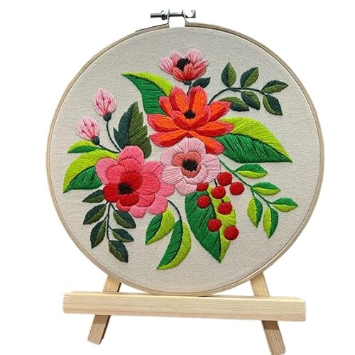 DQZRTUECA Hand Stickerei Kit, Gestempeltes Kreuzstich-Stickset for Anfänger, Heimdekoration, mehrfarbig(Yan) von DQZRTUECA