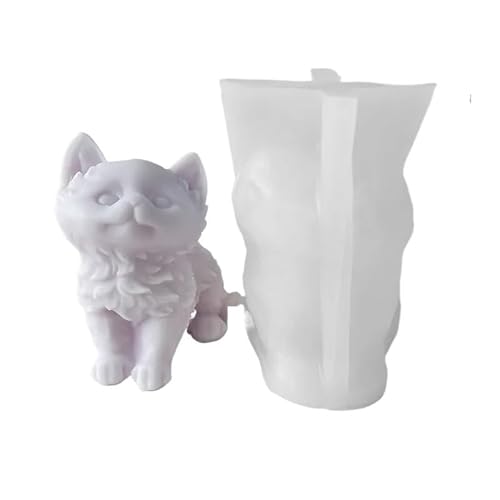 DQZRTUECA Lächeln Sitzende Katze Silikonform for Kerze Seife Gips Gießen Schokolade Eis Kuchen Backen(A) von DQZRTUECA