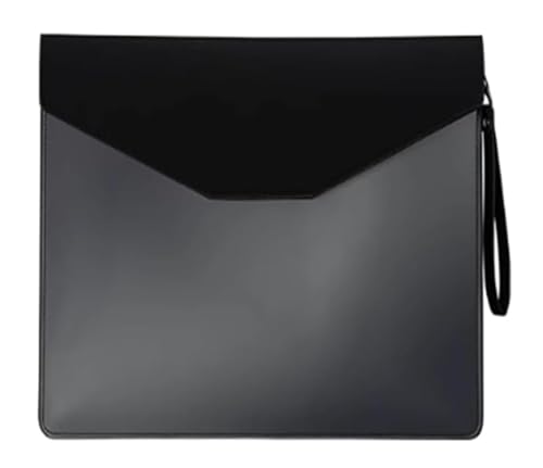 DQZRTUECA PU-Leder-Dokumententasche, Datei-Organizer, mehrfarbig, 26,1 x 34,2 cm(Black) von DQZRTUECA