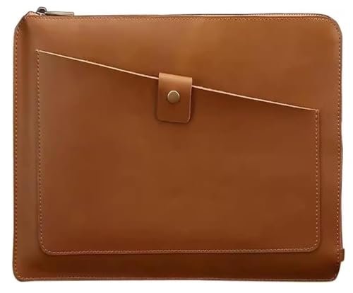 DQZRTUECA PU-Leder-Umschlag mit Reißverschluss, mehrfarbig, 35,5 x 1 x 25 cm(Brown) von DQZRTUECA