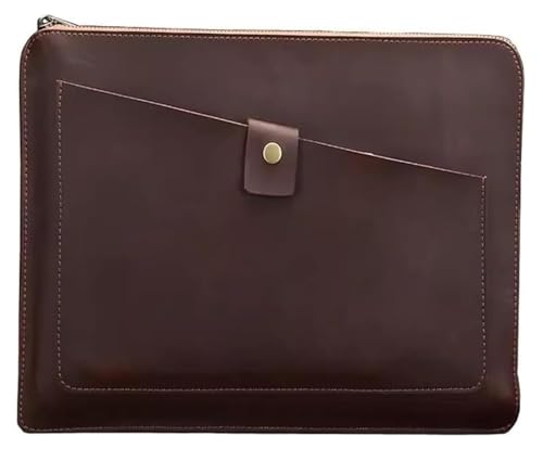 DQZRTUECA PU-Leder-Umschlag mit Reißverschluss, mehrfarbig, 35,5 x 1 x 25 cm(Coffee) von DQZRTUECA