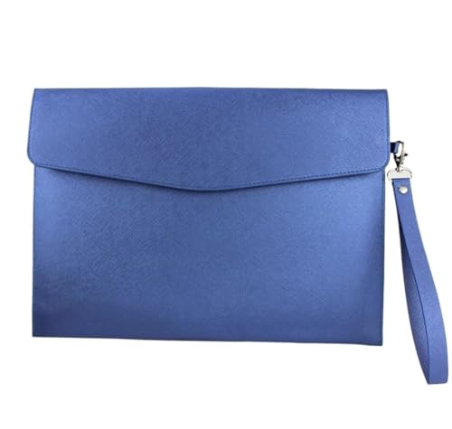 DQZRTUECA PU-Leder-Umschlagetui, Dokumentenhalter, Beutel, mehrfarbig, 235 x 330 mm(Blue) von DQZRTUECA