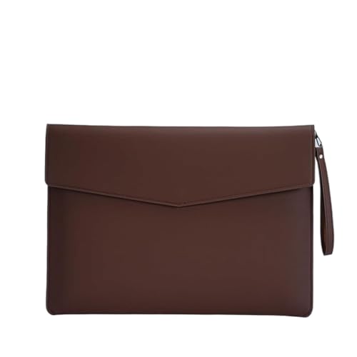 DQZRTUECA PU-Leder-Umschlaghülle, Dokumentenhalter, Dateiordner, Organizer, Tasche, mehrfarbig, 345 x 250 mm(Brown) von DQZRTUECA