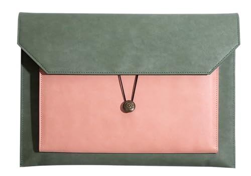 DQZRTUECA PU-Leder-Umschlaghülle, Dokumentenhalter, Grün, 33,9 x 23,8 cm von DQZRTUECA