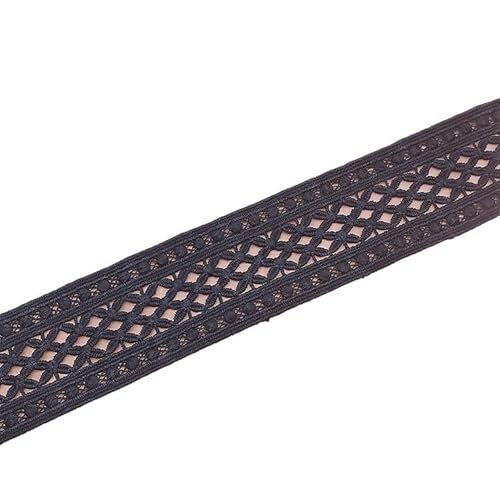 DQZRTUECA Polyester-Spitzenband, ausgehöhlt, mit Blumenstickerei, 5,5–6 cm breit x 1 m, DIY-Bekleidung, Heimdekoration(Black 5.5CM Wide) von DQZRTUECA