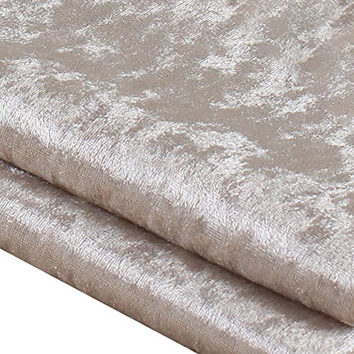 DQZRTUECA Samt Vorhang Polsterstoff 150cm breit Multicolor Meterware(Light Gold Coffee) von DQZRTUECA