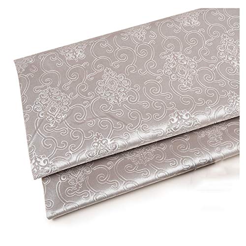 DQZRTUECA Samtstoff, 145 x 100 cm, 400 g/m², geprägtes Blumenmuster, Polsterung, DIY-Bastelarbeiten, Heimdekoration, mehrfarbig, 1 Stück(Beige) von DQZRTUECA