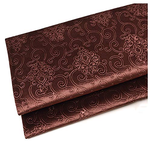 DQZRTUECA Samtstoff, 145 x 100 cm, 400 g/m², geprägtes Blumenmuster, Polsterung, DIY-Bastelarbeiten, Heimdekoration, mehrfarbig, 1 Stück(Chocolate) von DQZRTUECA