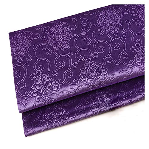 DQZRTUECA Samtstoff, 145 x 100 cm, 400 g/m², geprägtes Blumenmuster, Polsterung, DIY-Bastelarbeiten, Heimdekoration, mehrfarbig, 1 Stück(Purple) von DQZRTUECA