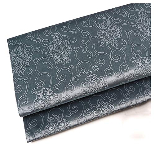 DQZRTUECA Samtstoff, 145 x 100 cm, 400 g/m², geprägtes Blumenmuster, Polsterung, DIY-Bastelarbeiten, Heimdekoration, mehrfarbig, 1 Stück(Silver Gray) von DQZRTUECA