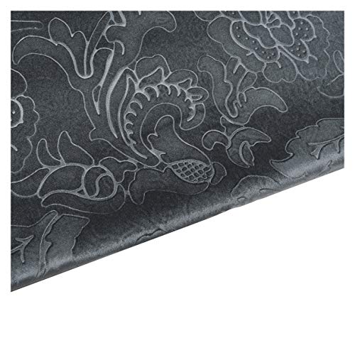 DQZRTUECA Samtstoff, 3D-geprägtes Blumenmuster, 140 x 100 cm, mehrfarbig, 1 Stück(Gray26) von DQZRTUECA