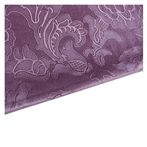 DQZRTUECA Samtstoff, 3D-geprägtes Blumenmuster, 140 x 100 cm, mehrfarbig, 1 Stück(Pinky Purple21) von DQZRTUECA