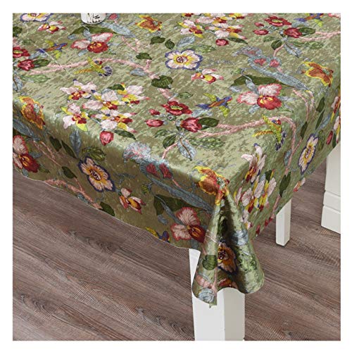 DQZRTUECA Samtstoff mit Blumendruck, Polsterung, Basteln, 140 x 100 cm, mehrfarbig(Green) von DQZRTUECA