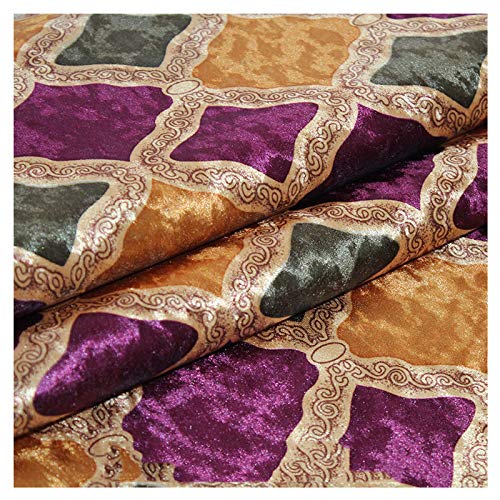 DQZRTUECA Samtstoff mit bedrucktem Muster, Polsterung, 145 cm breit, mehrere Größen for Sofa, Vorhang, Stuhl, Sitzbezug(1m) von DQZRTUECA