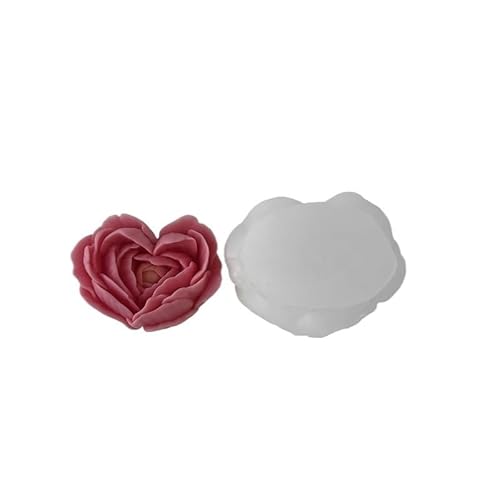 DQZRTUECA Silikon Kerze Und Seife Formen Herz Geformt Rose Liebe Blumen Aromatherapie(J-5007) von DQZRTUECA