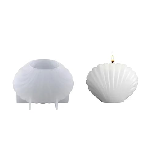 DQZRTUECA Silikon-Kerzenformen, gewelltes Muschel-Set, 6,4 x 4,9 cm(S) von DQZRTUECA