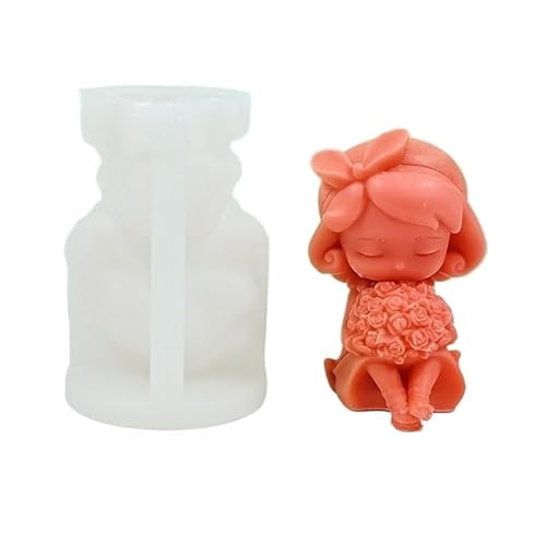 DQZRTUECA Silikon Rose Herz Form Mädchen Form for Kerze Seife Gips Schokolade(Rose-d362) von DQZRTUECA