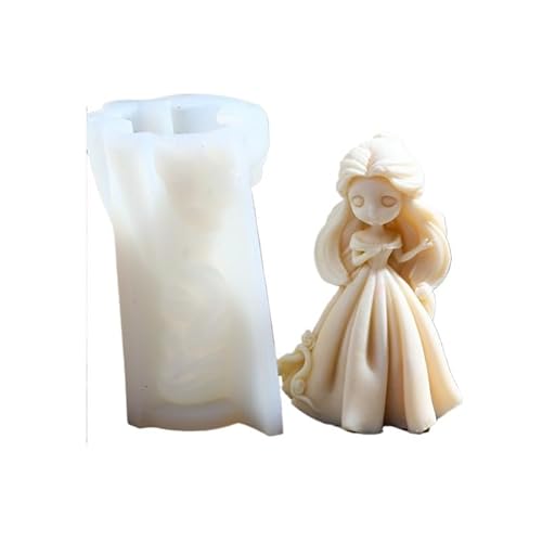 DQZRTUECA Silikonform for süße Prinzessinnenpuppe, for Kerzen, Seife, Gips, Schokolade, mehrfarbig(D) von DQZRTUECA