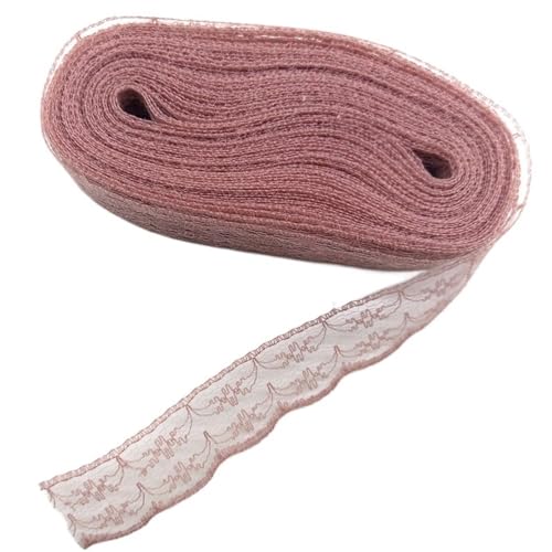 DQZRTUECA Spitzenband, 2,3 cm breit, 9,1 m, mehrfarbig, for Hochzeitskleider, Bastelzubehör, 4 Stück(Brown Lace) von DQZRTUECA
