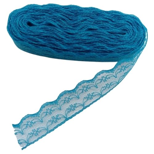 DQZRTUECA Spitzenband, 2,3 cm breit, 9,1 m, mehrfarbig, for Hochzeitskleider, Bastelzubehör, 4 Stück(Lake Blue Lace) von DQZRTUECA