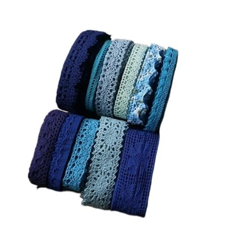 DQZRTUECA Spitzenband, 2er-Pack, 10 Yard, mehrfarbig, 30 mm Breite(Blue 10yard) von DQZRTUECA