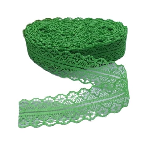 DQZRTUECA Spitzenband, 4 Stück, 28 mm breit, 21 Farben, 5 oder 10 Yards(Green,5 yards) von DQZRTUECA