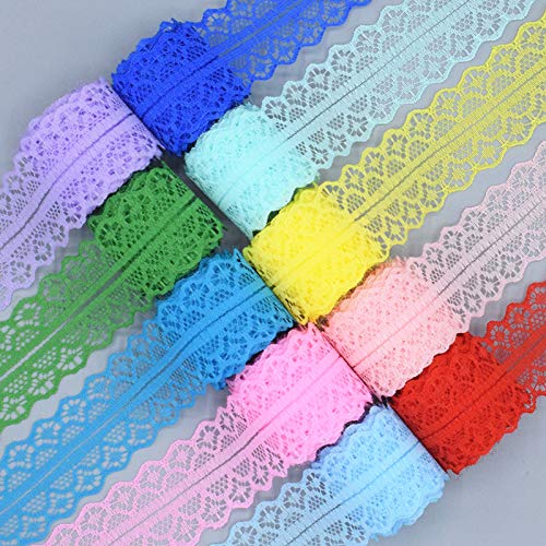 DQZRTUECA Spitzenband, 4 Stück, 28 mm breit, 21 Farben, 5 oder 10 Yards(Grey,5 yards) von DQZRTUECA