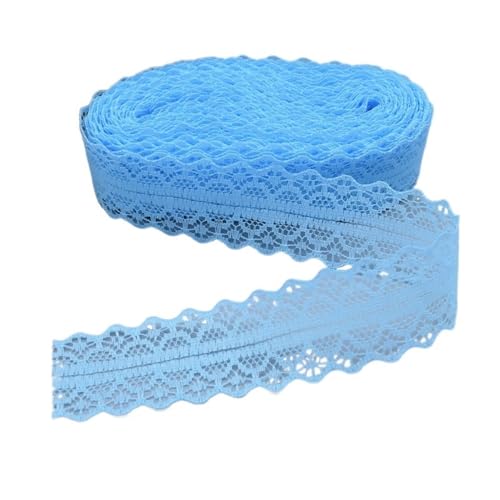 DQZRTUECA Spitzenband, 4 Stück, 28 mm breit, 21 Farben, 5 oder 10 Yards(Light Blue,10 yards) von DQZRTUECA