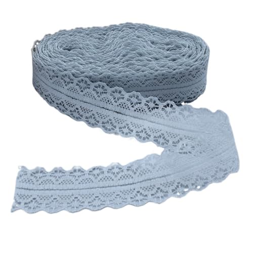 DQZRTUECA Spitzenband, 4 Stück, 28 mm breit, 21 Farben, 5 oder 10 Yards(Light Gray,5 yards) von DQZRTUECA